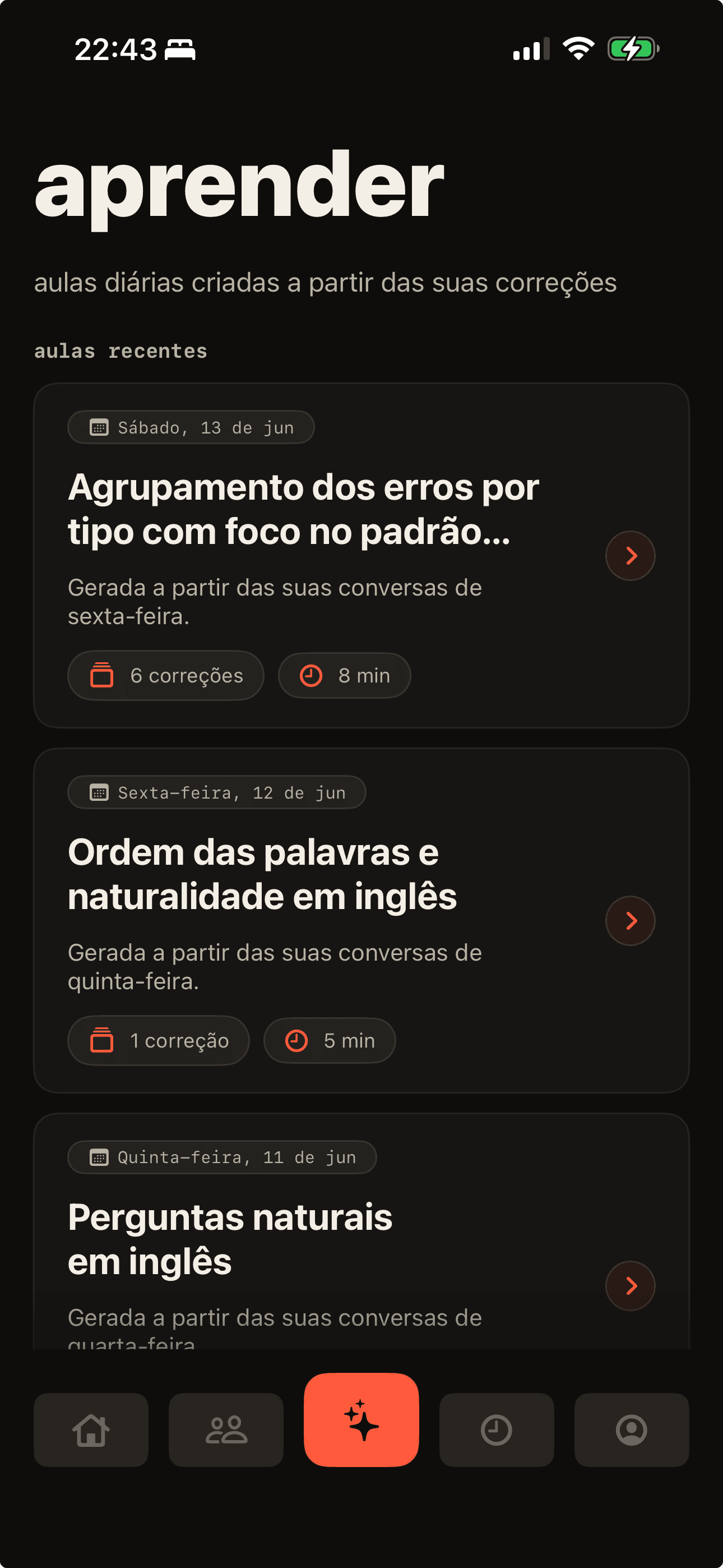 tela do app · teclado matraca